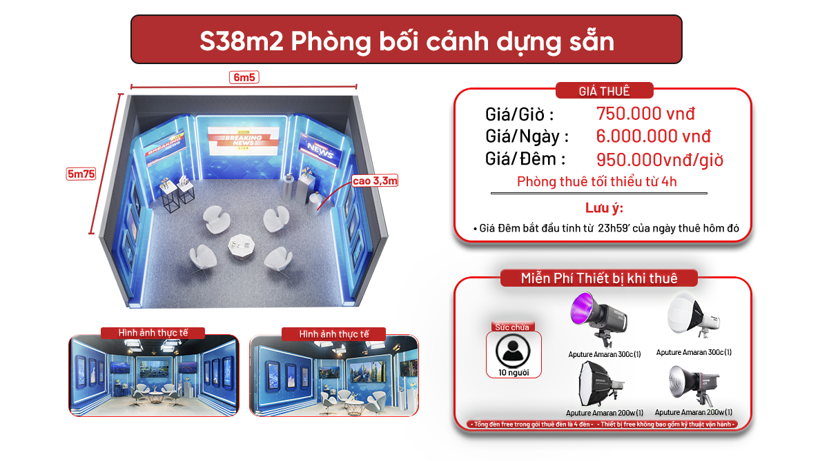 S38m2 - Phương Liệt ( Phòng bối cảnh talkshow + tọa đàm dựng sẵn )